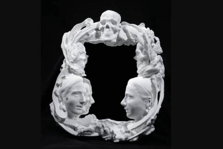 This Stunning Sculpture Of Split Head Shows A Hauntingly Surreal Skull