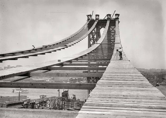 manhattan bridge construction 1908