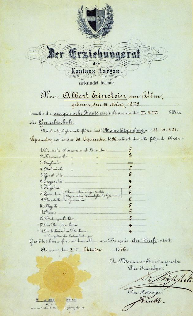 albert einstein's diploma