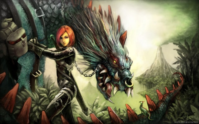 dragon-beast-rider-warrior-woman-girl-sexy-art-fantasy-illustration-painting-643x401