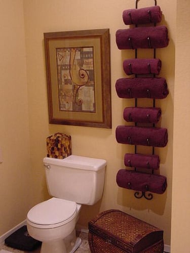 wine racks make great towel holders.