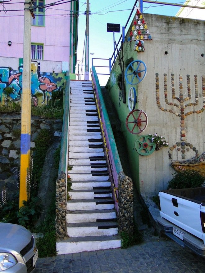 stair street art color