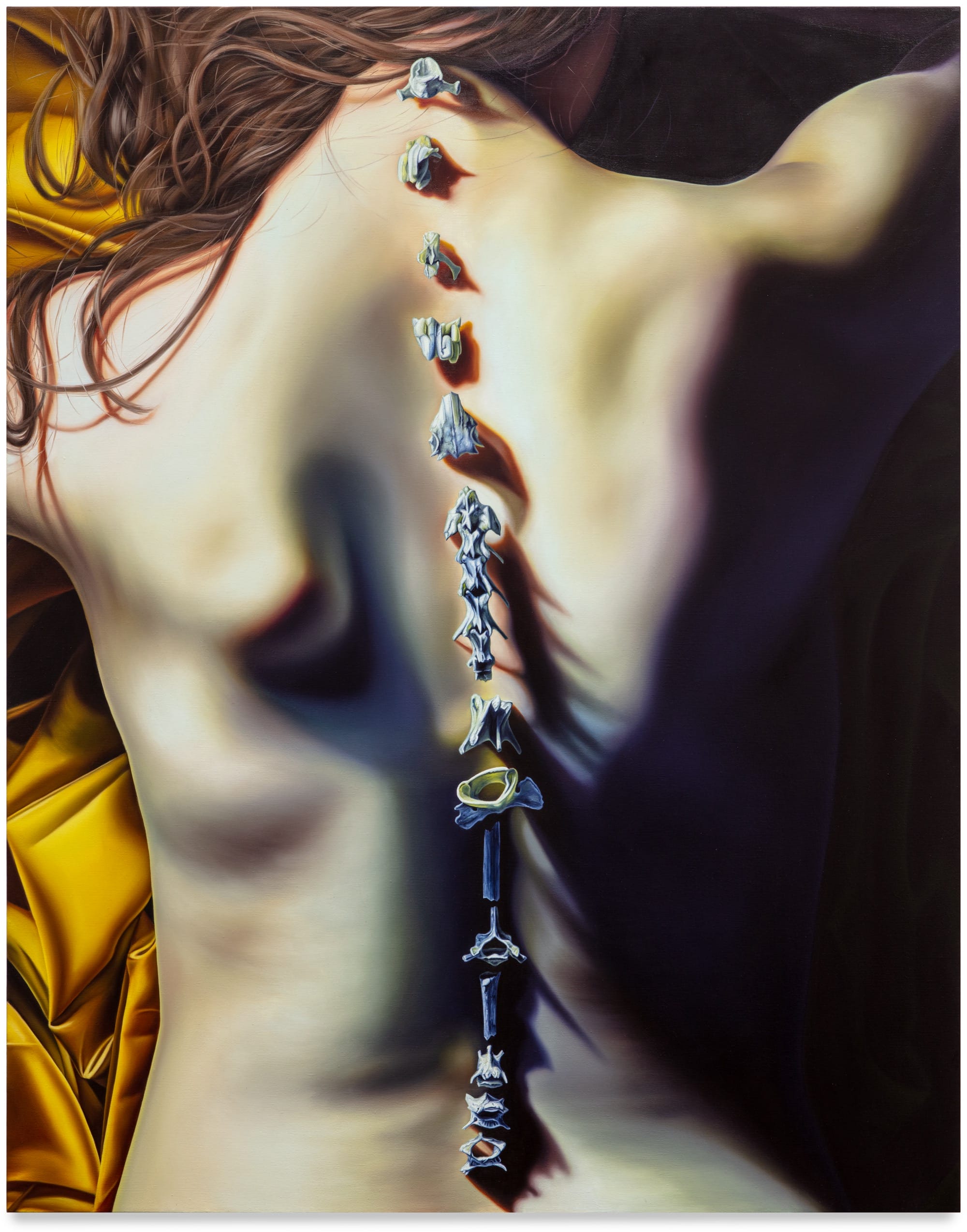 Still Lifes and Dead Legends: Chloe West’s Haunted West “pearled back” (2024-25), oil on linen, 58 x 46 inches