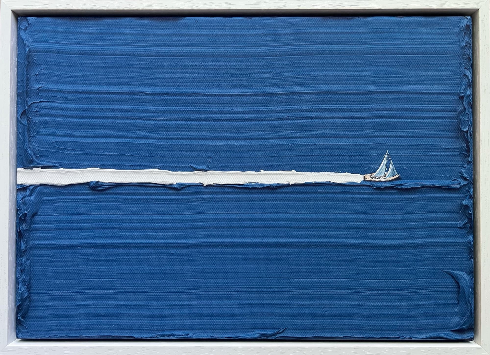 “sail away” (2025), archival pigment print on heavyweight 395 gsm canvas, hand-stretched over fsc-certified, finger-jointed new zealand pine, and float framed in fsc-certified meranti with a painted white finish, 33 × 43 centimeters framed, edition of 69