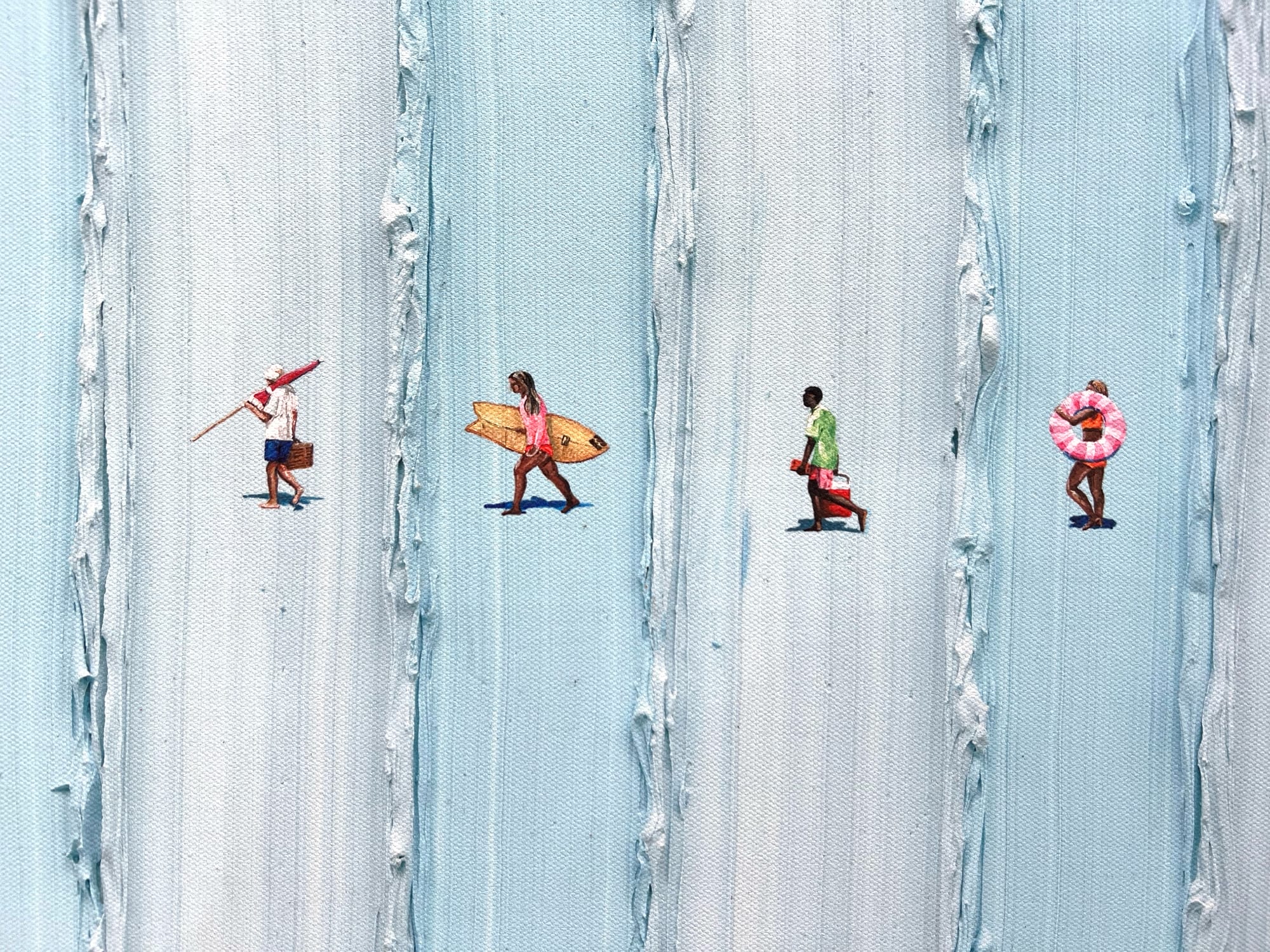detail of “walk on water” (2025), archival pigment print on heavyweight 395gsm matte canson infinity photoart procanvas, made with long-lasting epson archival inks, 33 × 43 centimeters framed, edition of 69. all images courtesy of dellaposa, shared with permission