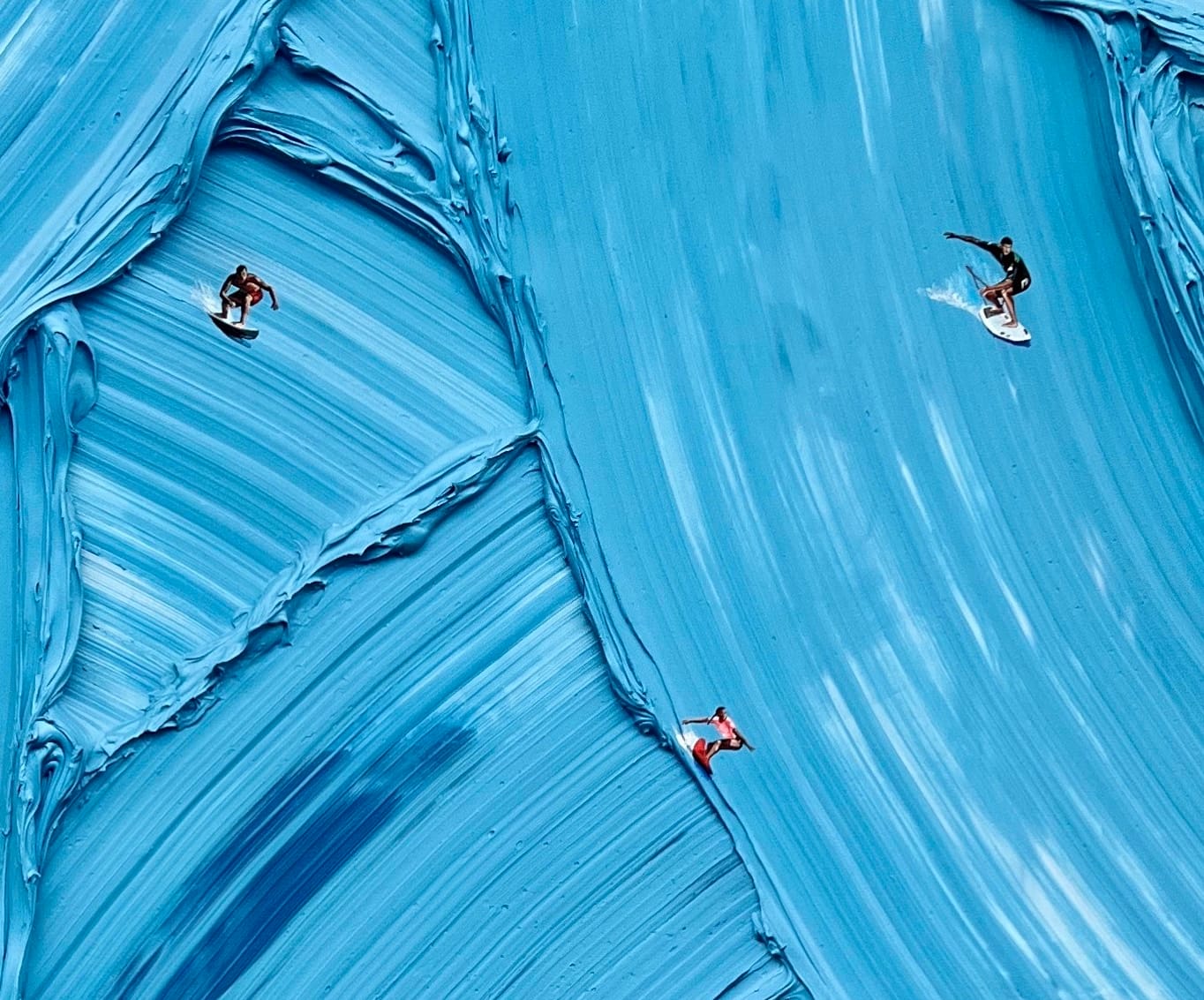 detail of “blue water high” (2025), archival pigment print on heavyweight 395gsm matte canson infinity photoart procanvas, made with long-lasting epson archival inks, 100× 100 centimeters framed, edition of 69