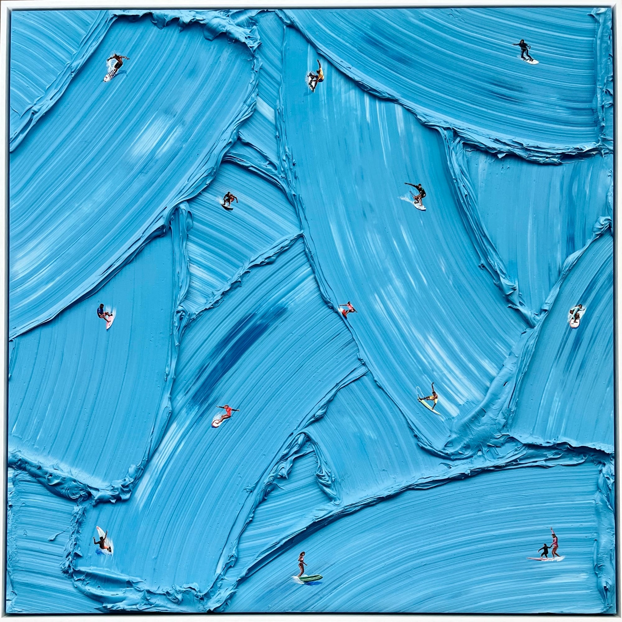 “blue water high” (2025), archival pigment print on heavyweight 395gsm matte canson infinity photoart procanvas, made with long-lasting epson archival inks, 100× 100 centimeters framed, edition of 69