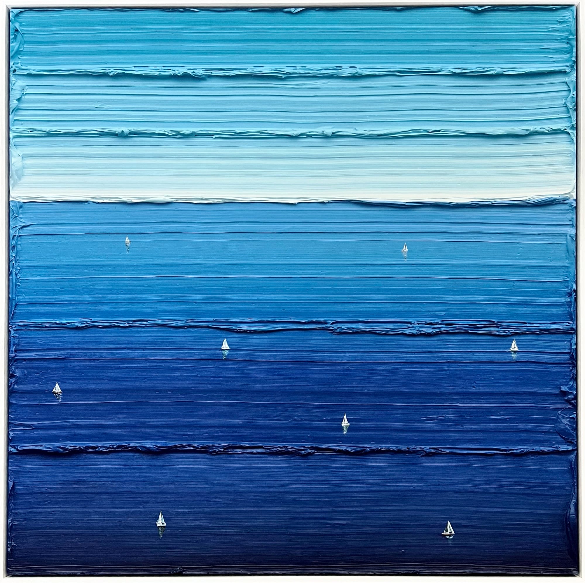 “diamond sea” (2025), archival pigment print on heavyweight 395gsm matte canson infinity photoart procanvas, made with long-lasting epson archival inks, hand-stretched over fsc-certified, finger-jointed new zealand pine, and float framed in fsc-certified meranti with a painted white finish, signed by the artist, 100× 100 centimeters framed, edition of 69