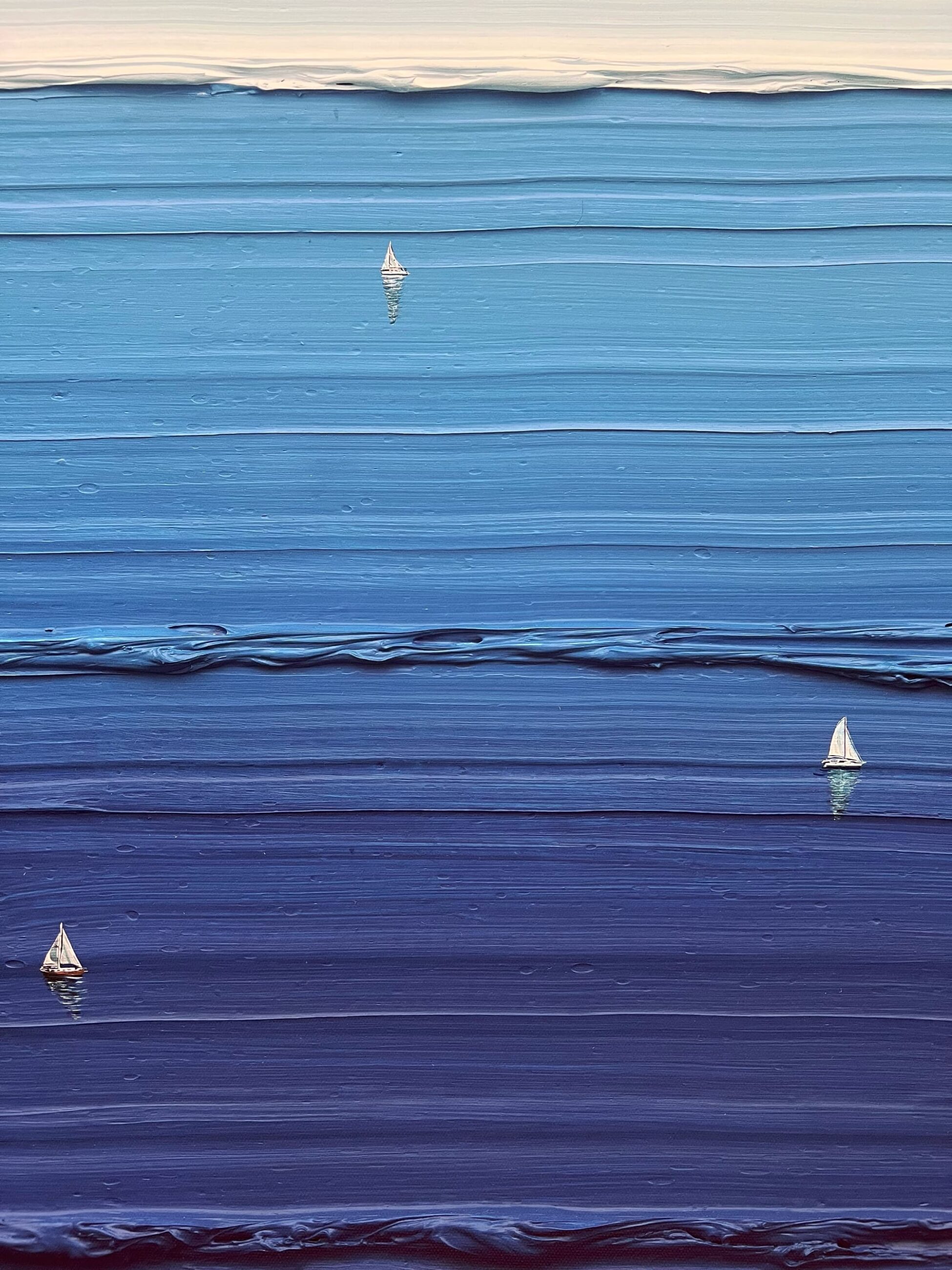 detail of “diamond sea” (2025), archival pigment print on heavyweight 395gsm matte canson infinity photoart procanvas, made with long-lasting epson archival inks, hand-stretched over fsc-certified, finger-jointed new zealand pine, and float framed in fsc-certified meranti with a painted white finish, signed by the artist, 100× 100 centimeters framed, edition of 69